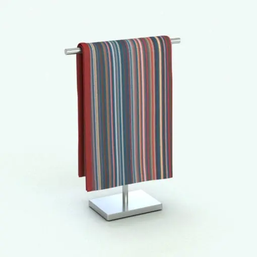 Minimalistic Hand Towel Revit Family With Holder rendered in full color.