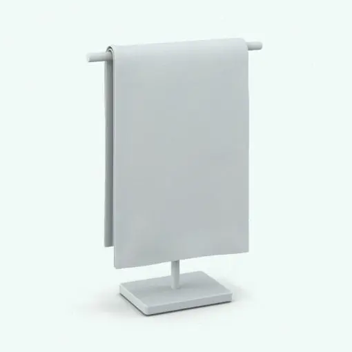 Minimalistic Hand Towel Revit Family With Holder rendered in AO. This decoration Revit family is parametric and easy to use.