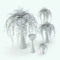 Hanging Fern Revit Plant Family in different sizes and configurations. This version is planted on a standing planter that makes the plant look elegant and tall. Ideal for interior and exterior design projects, this amazing-looking Revit plant will elevate your projects and 3D renderings to new heights in just a few clicks.