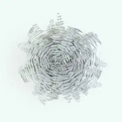 Hanging Fern Revit Plant Family in top view and rendered in black and white (ambient occlusion style) to show the details better. This version hangs from the ceiling (or beam) and it will dress up your 3D renders and make them look finished. Get this Revit plant today and elevate your projects to new heights.