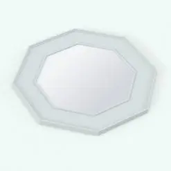 Hexagonal-Octagonal Revit Mirror Family in a different angle to see the thickness of the frame. Ideal for modern interior design projects, this mirror will bring elegance and livability to your Revit interiors. Don't wait any longer and download this Hexagonal-Octagonal Revit Mirror Family now!