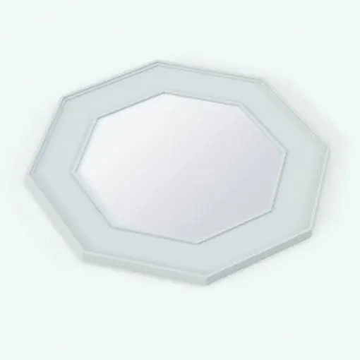 Hexagonal-Octagonal Revit Mirror Family in a different angle to see the thickness of the frame. Ideal for modern interior design projects, this mirror will bring elegance and livability to your Revit interiors. Don't wait any longer and download this Hexagonal-Octagonal Revit Mirror Family now!