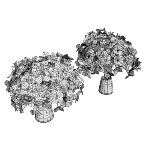 Revit Family / 3D Model - Hydrangeas 3D Max/FBX Wireframe