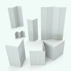 Japanese Revit Folding Partition Family in different sizes and configurations to showcase its parametric flexibility. Change the angles, the dimensions and the number of panels to make this Revit Folding Partition Family adapt to your project requirements.