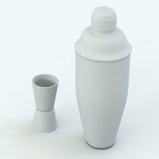 Martini Shaker Decoration Revit Family rendered with no materials, but you can use the pre-built materials in this family or change them for a more unique look. Get this decoration Revit family now and transform your 3D renderings now!