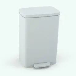 Metallic Step Trash Can Revit Family in 3D and rendered without materials (ambient occlusion mode). While this image doesn't show the materials to enhance the details, they are pre-built into the family so you can load the family into the project and hit the render button. Don't waste any more time and get this trash can Revit family now!