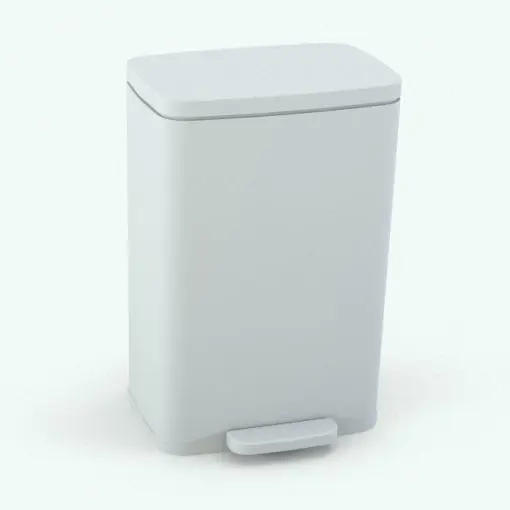 Metallic Step Trash Can Revit Family in 3D and rendered without materials (ambient occlusion mode). While this image doesn't show the materials to enhance the details, they are pre-built into the family so you can load the family into the project and hit the render button. Don't waste any more time and get this trash can Revit family now!