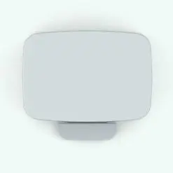Metallic Step Trash Can Revit Family in top view and rendered in black and white (ambient occlusion style) to show the details better. Get this decoration Revit family now and take your renders to the next level.