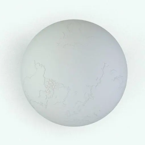 Minimalistic World Globe Decoration Revit Family in top view and in black and white (ambient occlusion style) colors to show details better. This Revit decor family is the perfect complement to your renders to make them look finished, so don't waste any more time and add this Revit family to your cart now.