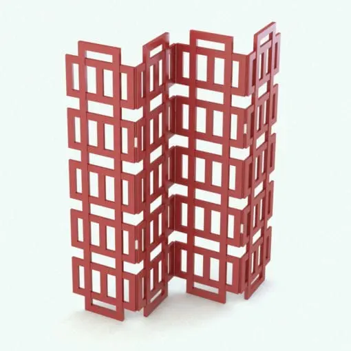 Modern Squares Revit Folding Partition Family rendered in a bright red finish. Ideal for residential, office or hospitality designs, this family will add a touch of sophistication to your projects. Get this Modern Squares Revit Folding Partition Family now and see for yourself.