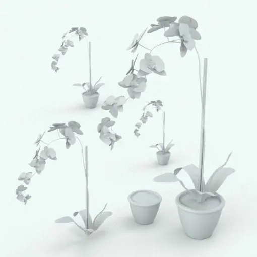 Orchids Revit Plant Family in different sizes and configurations to showcase its parametric flexibility. As seen on this image, the pot and the plant can be turned on/off independently, in case you want to mix and match them with other plants/pots from other families in our catalog. Don't let this opportunity pass and add this Orchids Revit Plant Family to your cart now!