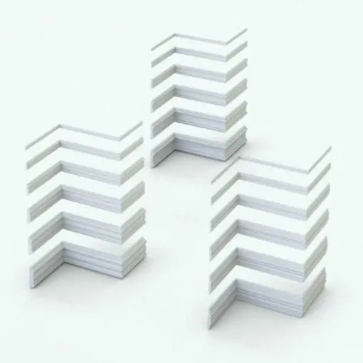 Classic Revit wall sweeps size variations rendered in Ambient occlusion.
