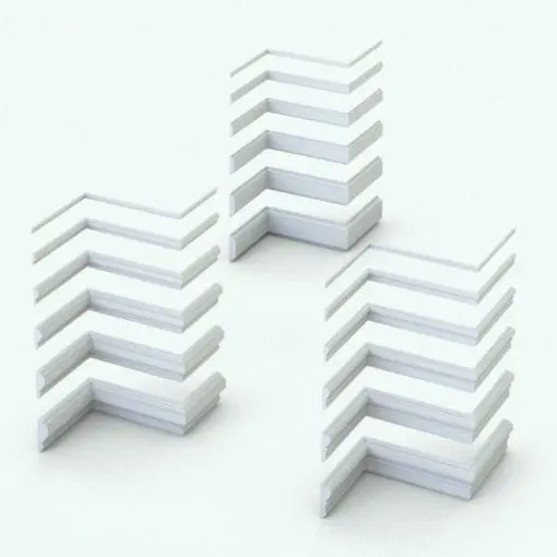 Contemporary Revit Wall Sweeps - Chair Rails Pack 3 showcasing different size variations for flexibility. These Revit wall sweep families can adapt to any project, regardless of the size. Get this pack of 3 chair rails and make your 3D renderings stand out in a matter of a few clicks.