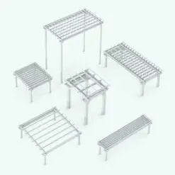 Traditional Pergola Revit Family in different sizes and configurations to showcase its parametric flexibility. Ideal for gardens, public spaces or hospitality projects, this Pergola Revit Family will make your projects stand out from the crowd immediately.