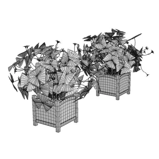 Revit Family / 3D Model - Purple Shamrock 3D Max/FBX Wireframe