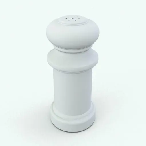 Grinder Shaker Decoration Revit Family in 3D and rendered without materials (ambient occlusion style) to show the details better. Get this Revit kitchen accessory and make your renders stand out and feel more livable.