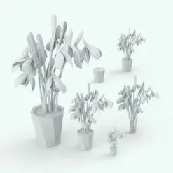 Snowdrop Revit Plant Family shown in different sizes and configurations to showcase its parametric flexibility. As you can see on the image, aside from changing the size of the plant/pot, you can also turn on/off both, the Revit plant and the pot independently, in case you want to mix plants and pots with other Revit families from our website! Get it today and see for yourself.