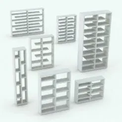 Staggered Bookshelf Revit Family in different sizes and configurations. The staggering effect an be configured to extend past the center of the shelf or meet at the center, which creates a more traditional looking bookshelf. Don't wait any longer and get this Staggered Bookshelf Revit Family today.