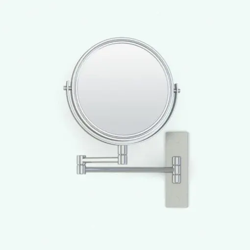 Swivel Wall Mount Bathroom Mirror Revit Family rendered in color. This Revit decor family is fully parametric and it adjusts to your project's needs seamlessly.