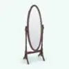 Traditional Oval Revit Mirror Family rendered with a chocolate-colored wood finish. Ideal for traditional-styled residential or even retail spaces, this Revit mirror family will blend in with the project seamlessly. Don't wait any longer and get this family now!