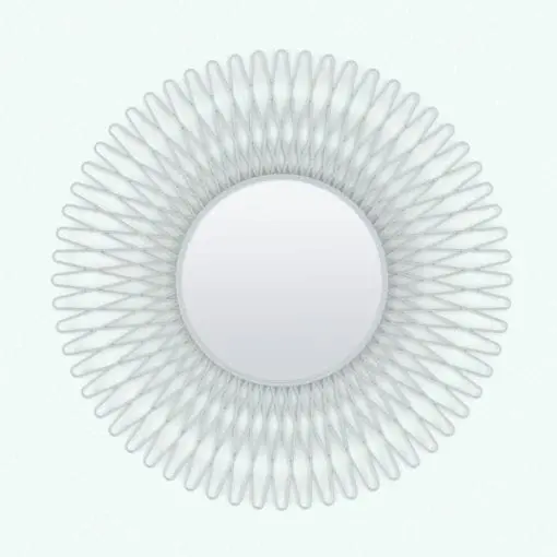 V-Shapes Wall Mirror Revit Family in front view and rendered in black and white colors (ambient occlusion style) to show the details better. This fully parametric Revit mirror family is the perfect solution to create accent walls and to make your 3D renderings stand out. Don't wait any longer and add it to your cart today!