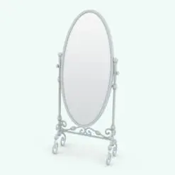 Volutes Cheval Revit Mirror Family in 3D and rendered without any materials to showcase the details better. Ideal for bedrooms, mud rooms, hallways, retail spaces or any other space, this Revit Mirror Family is a true gem! Get it now and see for yourself.