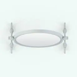 Volutes Cheval Revit Mirror Family in top view and rendered in black and white (ambient occlusion style) to show the details better. This family is not only fully parametric, but render-ready! Just load this Revit mirror family into your projects, load the materials and hit the render button for instant results!