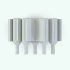 Bar Revit Family in top view and rendered in black and white colors. This family is fully parametric and very easy to use. Whether you need a small wine rack as an accent in your render or a larger wine rack that can hold multiple bottles per 
