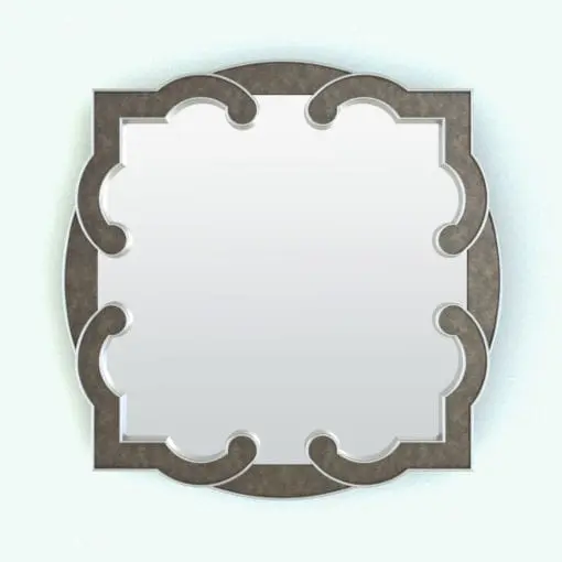 Volute Revit Mirror Family rendered in 3D and using a dark wood finish with metallic edges. This family is fully parametric and easy to use, not to mention that it is also render-ready. Just load the family into your Revit project, load the provided textures (or use your own) and hit the render button for immediate results. Don't wait any longer and get this Volute Revit Mirror Family today.