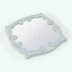 Volute Revit Mirror Family in a different 3D view and rendered without materials (ambient occlusion style) to showcase the details better. Whether you need decoration pieces for your residential projects or your commercial ones, this Revit mirror family is the perfect complement to dress up your 3D renderings while making your spaces look elegant and refined. Get it now and see for yourself.