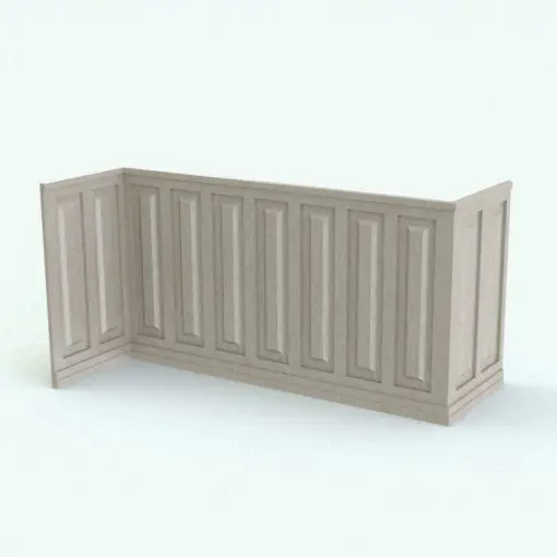 Classic Revit Cladding Wall Trim Family in 3D and rendered with a light colored wood finish to enhance the details. Ideal for living rooms, offices, libraries and any other spaces where you need rich details, this fully parametric Revit cladding family will transform your spaces in just a few clicks. Don't waste any more time and add this Classic Revit Cladding Wall Trim Family to your assets today.