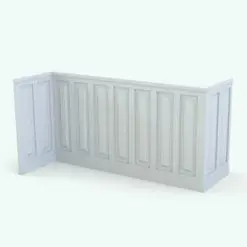 Classic Revit Cladding Wall Trim Family in 3D and rendered without any materials (ambient occlusion style) to showcase the details and shapes better. This family is fully parametric and it allows you to adjust the height, the panels size and more! Get it today and see for yourself how this Classic Revit Cladding Wall Trim Family will make your renders stand out.