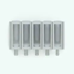 Rhomboids Wine Rack Revit Family in top view and rendered in black and white (ambient occlusion style) to show the details better. This family includes a wine bottle Revit family that can be easily placed on the rack by using the provided back panel. Once you place the bottles, turn off the back panel for a clean and ready to render look. Don't wait any longer and get this Rhomboids Wine Rack Revit Family today.