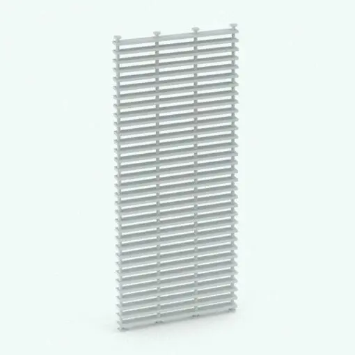 Wood Slats Partition Wall Revit Family in 3D and rendered in black and white (ambient occlusion style) to showcase all the details. This partition wall is the perfect solution to divide large spaces into smaller sections without compromising views or light transfer. Get this Wood Slats Partition Wall Revit Family now and see for yourself.