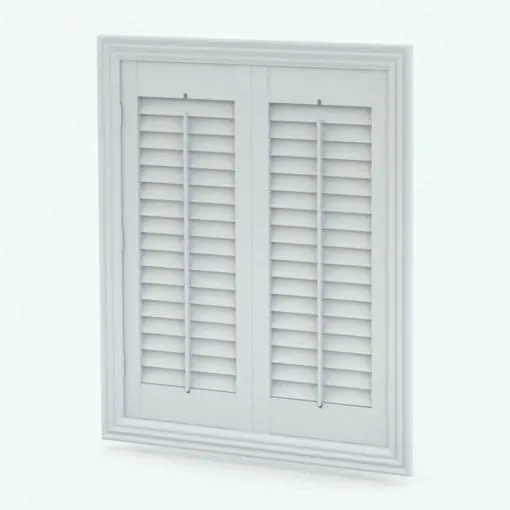 Wooden Revit Window Shutters Family in 3D and rendered in black and white (ambient occlusion style) to showcase its shapes and details better. Ideal for residential, office and even hospitality designs, these Revit window shutters will make your projects and 3D renderings stand out in just a few clicks. Get it today and see for yourself.