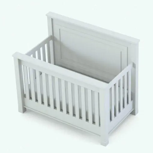 Crib Revit Family rendered in black and white (ambient occlusion style).
