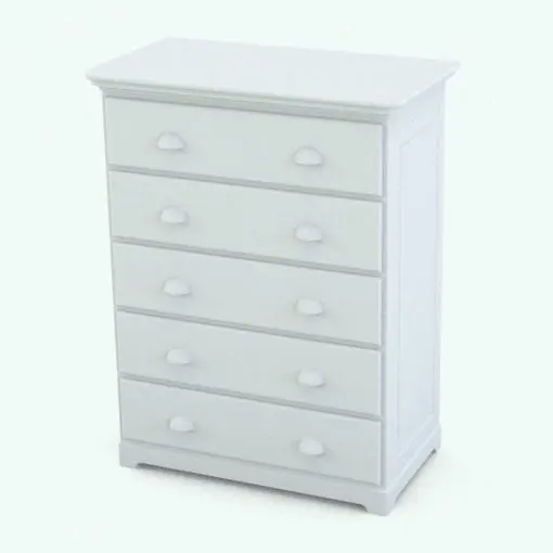 Chest of drawers Revit Family rendered in black and white (ambient occlusion style). Fully parametric and easy to use