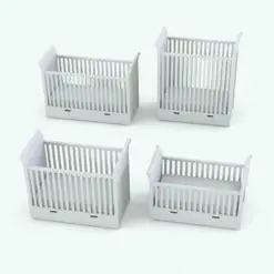 Revit crib in different sizes and configurations to showcase its parametric flexibility. Whether you use it in traditional or modern interior design projects, this Revit crib, which is part of the Minimalistic Nursery Revit Furniture Set will make your 3D renderings stand out in just a few clicks.