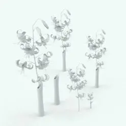 Tiger Lily Revit Plant Family in different sizes and configurations to showcase its parametric flexibility. As shown on the image, this Revit family allows you to turn on/off the plant and/or the vase in case you want to mix and match plants/vases with other Revit plants from our website.