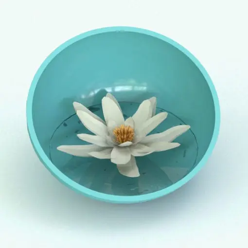 Water Lily Revit Plant Family in 3D and rendered in a light blue bowl. Ideal for interior or exterior design projects, this and all our Revit flowers and plants are created with a hybrid technology that allows they to look realistic in any setting. Additionally, all our Revit plants include 3D Max, AutoCAD and FBX version so you can use them in different platforms.
