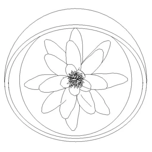 Revit Family / 3D Model - Water Lilies - Revit and AutoCAD Top View