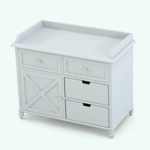Changing station Revit furniture family in 3D and rendered in ambient occlusion style. Fully parametric, easy to use and ready to render this changing station will transform your nurseries, day care spaces and more into livable and finished renderings.