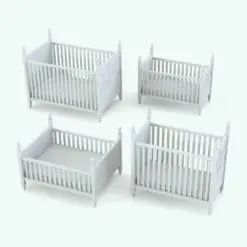 Crib Revit furniture family in different sizes and configurations to showcase its parametric flexibility.