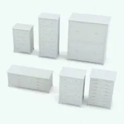 Dresser Revit family in different sizes and configurations to showcase its parametric flexibility. Change the overall dimensions (width, depth, height) as well as the number of drawers and materials to make it fit to your spaces perfectly. Don't wait any longer and get this dresser, which is part of the X-Shapes Nursery Revit Furniture Set today.