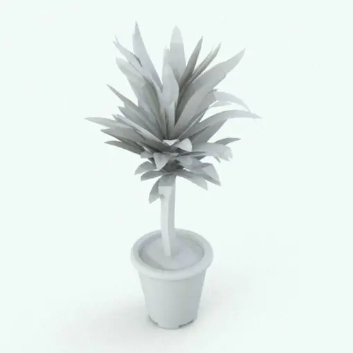 Yucca Revit Plant Family in 3D and rendered in black and white (ambient occlusion style). Ideal for bringing a touch of life to your renders and projects, our Revit plants and flowers will transform your spaces in just a few clicks.