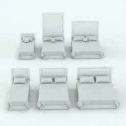 Modern Revit bed family in different sizes and configurations to showcase its parametric flexibility. Available in single, queen and king size bed, this Revit bed family will adapt to any bedroom in your project. Use the provided parameters to customize it even further and give it different looks. Don't lose any more time and take your renders to the next level with this Modern Revit bed family.