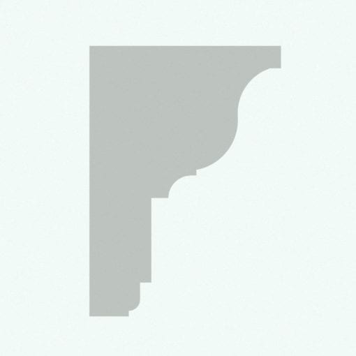 Greek Cornice Revit Family - Crown Molding 10 in cross-section view and rendered in solid gray color to easily identify it's shapes.