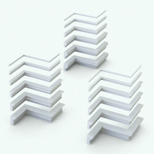 Revit Wall Sweep Crown Molding Profiles in different sizes and rendered in black and white to show the shapes better. Don't wait any longer and take your renders to the next level by adding these luxurious Revit Wall Sweep Crown Molding Profiles to them! They will certainly make heads turn.