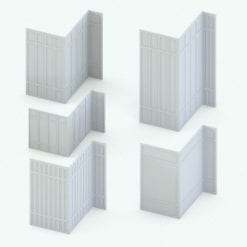 Various configurations of clean lines wall cladding, demonstrating customizable frame thickness, square layout, and panel height; making it a much better alternative than a simple Revit wall sweep.