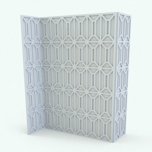 Modern lattice design wall cladding in ambient occlusion mode, emphasizing its intricate geometric structure and depth.